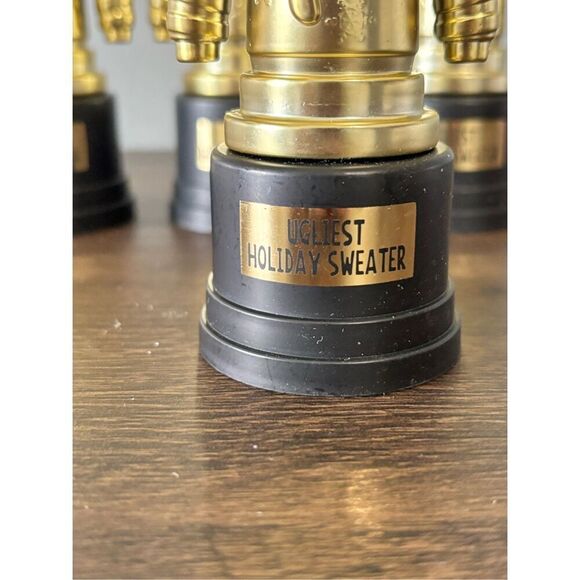 Target Bullseye Playground 4 ugliest sweater trophies Christmas - Picture 4 of 5